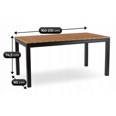 Стіл Розкладний обідній ARGOS MEBEL ELITE 160(260)х90 Дуб/чорний фотографія