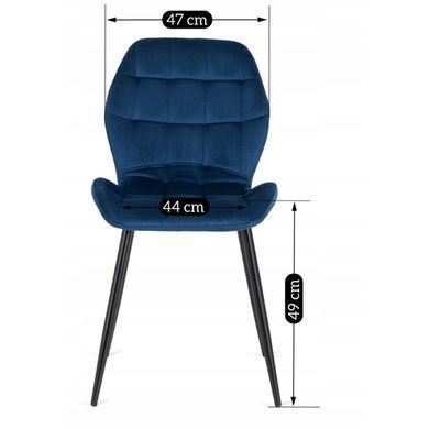 Стілець оксамитовий MEBEL ELITE LUCKY Velvet, Синій / Чорний фотографія