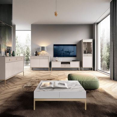 ТВ Тумба MEBEL ELITE MARCOS 154 Кашемір/Золото фотографія