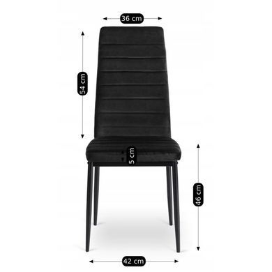 Стул бархатный MEBEL ELITE NARIS Velvet Черный фотография
