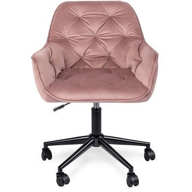 Стілець офісний поворотний оксамитовий MEBEL ELITE MILAN 2 Velvet Рожевий / Чорний фотографія