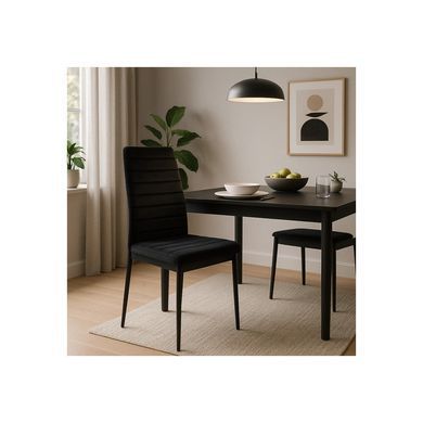 Стул бархатный MEBEL ELITE NARIS Velvet Черный фотография