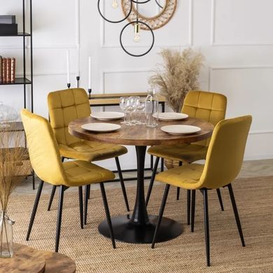 Стул бархатный MEBEL ELITE PERU Velvet, Горчица фотография