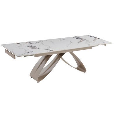 Стол раскладной MEBEL ELITE LUIGI 160(240)х90 см Белый мрамор/Кашемир фотография