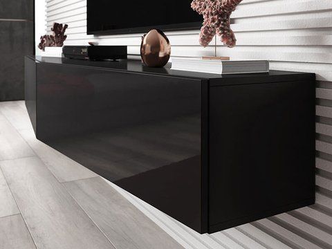 ТВ Тумба VIGO Slant 180 Cama Чорний Мат / Чорний Глянець фотографія