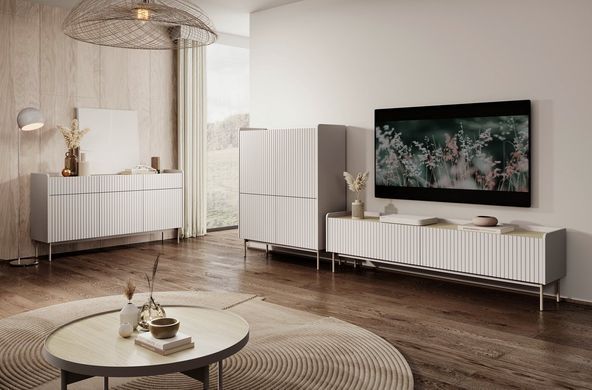 Тумба під телевізор Perfect Home Левел / Level 2-дверна 2D/181 Беж/дуб сканді фотографія