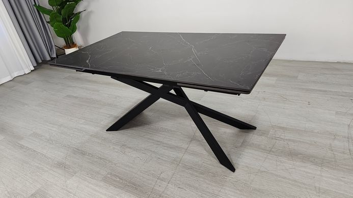 Стіл розкладний MADISON CERAMIC Intarsio 160(240)*90 чорний мат/чорний фотографія