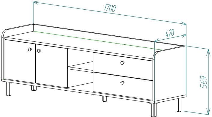 Тумба ТВ TAURO F JUREK MEBLE Кашемир/Орех Франклин Табачный фотография