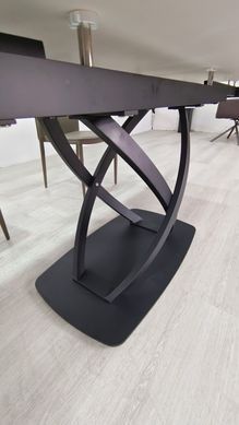 Стіл розкладний HILDA CERAMIC Intarsio 160(240)*90 білий мат/чорний фотографія