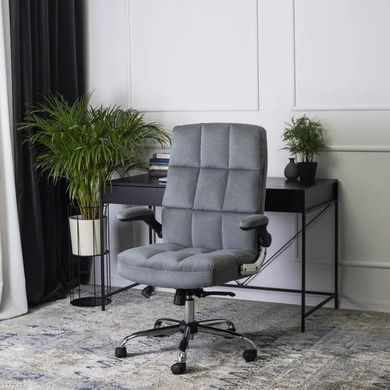 Стілець офісний поворотний MEBEL ELITE LONDON тканина Сірий фотографія