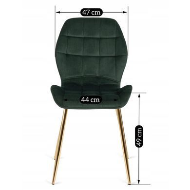Стілець оксамитовий MEBEL ELITE LUCKY Velvet Зелений / Золотий фотографія