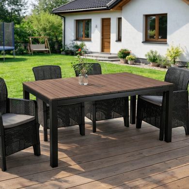 Стіл Розкладний обідній ARGOS MEBEL ELITE 160(260)х90 Горіх/чорний фотографія