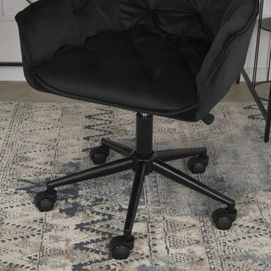 Стул офисный поворотный бархатный MEBEL ELITE MILAN 2 Velvet Черный / Черный фотография