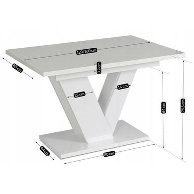 Стол раскладной MEBEL ELITE CLARK 120(160)х80 см Белый фотография