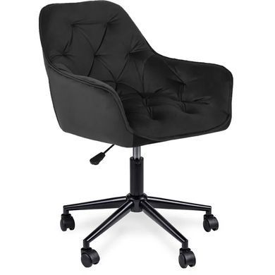 Стул офисный поворотный бархатный MEBEL ELITE MILAN 2 Velvet Черный / Черный фотография