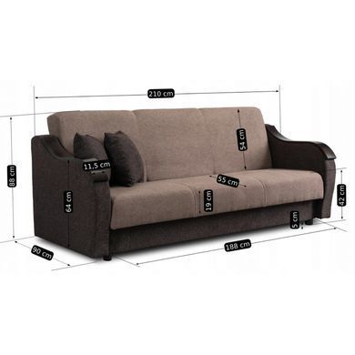 Диван MEBEL ELITE BLOOM 210 см Коричневый фотография