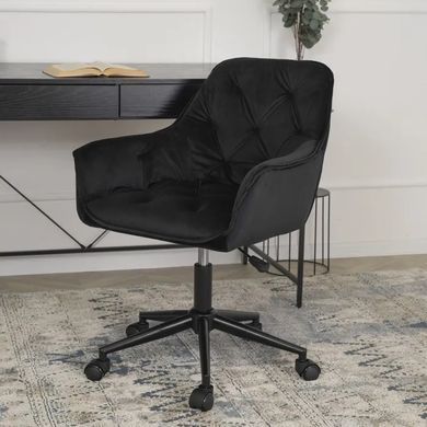 Стул офисный поворотный бархатный MEBEL ELITE MILAN 2 Velvet Черный / Черный фотография