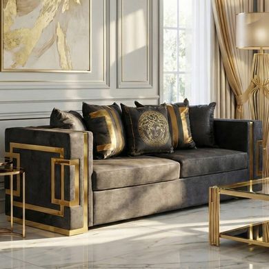 Диван MEBEL ELITE PALLAZO 3S Черный фотография