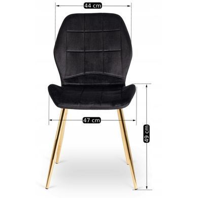 Стілець оксамитовий MEBEL ELITE IRYS Velvet Чорний/золото фотографія
