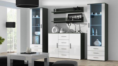Стінка SOHO 3 Cama Білий Мат / Сірий Глянець фотографія