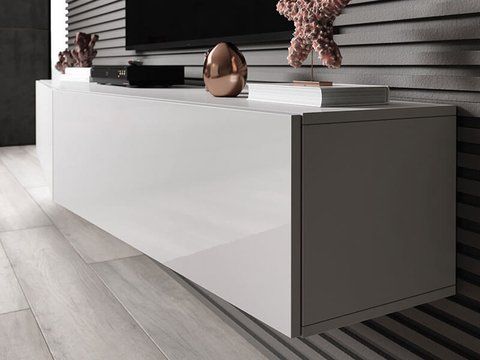 ТВ Тумба VIGO Slant 180 Cama Білий мат / Білий глянець фотографія