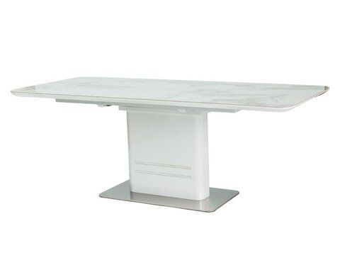 Стіл Обідній CARTIER CERAMIC Signal 160(210)x90 Білий з Ефектом Мармуру фотографія