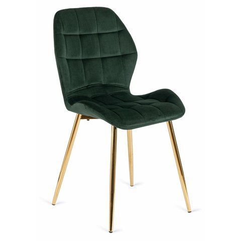 Стул бархатный MEBEL ELITE LUCKY Velvet Зеленый / Золотой фотография