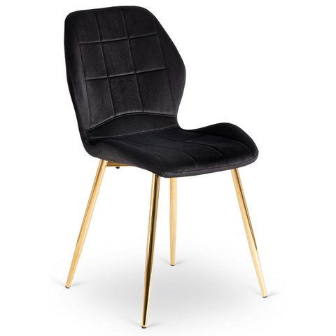 Стілець оксамитовий MEBEL ELITE IRYS Velvet Чорний/золото фотографія
