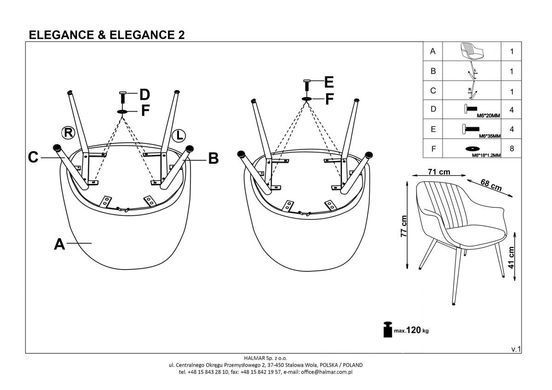 Кресло ELEGANCE 2 Halmar Зеленый фотография