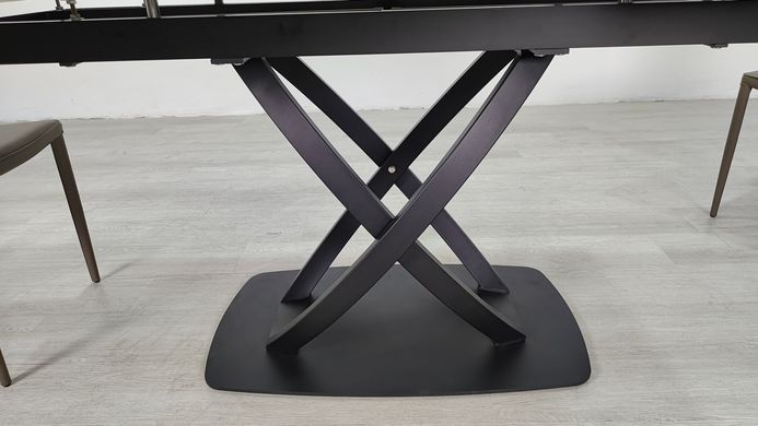 Стіл розкладний HILDA CERAMIC Intarsio 160(240)*90 білий мат/чорний фотографія