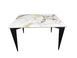 Стол NORMAN CERAMIC Gold Phoenix Intarsio 120x90 Белый Глянец Керамика Черный