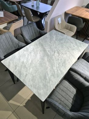 Стіл NORMAN CERAMIC Muie White Intarsio 140x90 Білий Глянець Кераміка Чорний фотографія