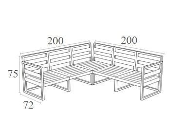 Комплект меблів для тераси Siesta Onto Mykonos Lounge Corner Set Taupe Бежевий