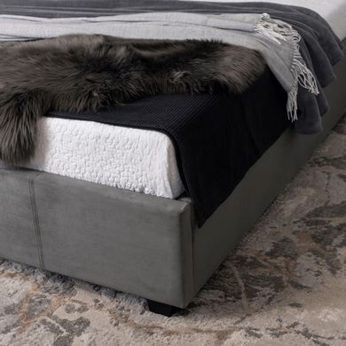 Кровать двуспальная бархатная 140x200 MEBEL ELITE MARI Velvet Серый фотография