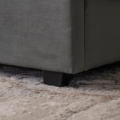 Кровать двуспальная бархатная 140x200 MEBEL ELITE MARI Velvet Серый фотография