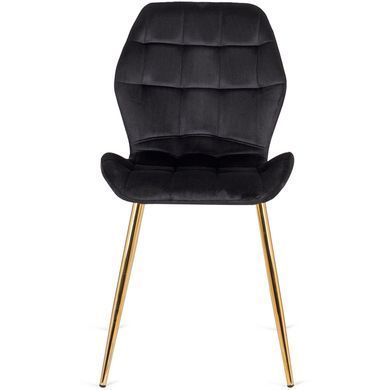 Стул бархатный MEBEL ELITE LUCKY Velvet Черный/ Золотой фотография