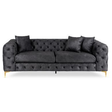 Диван MEBEL ELITE SORRENTO 3SЧорний фотографія
