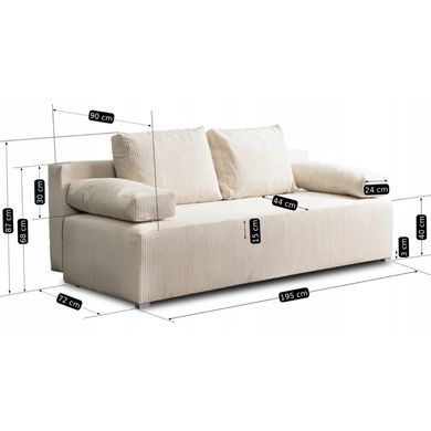 Диван MEBEL ELITE MARKO 195 см Беж фотографія