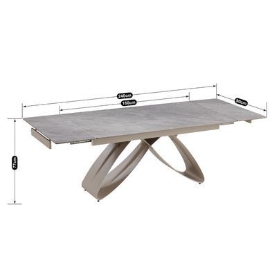 Стіл розкладний MEBEL ELITE LUIGI 160(240)х90 см Сірийм мармур/кашемір фотографія