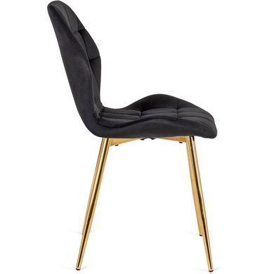 Стул бархатный MEBEL ELITE LUCKY Velvet Черный/ Золотой фотография