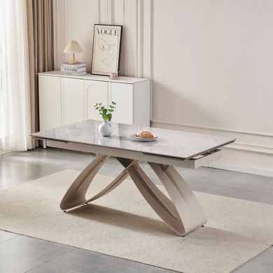 Стіл розкладний MEBEL ELITE LUIGI 160(240)х90 см Сірийм мармур/кашемір фотографія