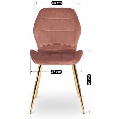 Стілець оксамитовий MEBEL ELITE IRYS Velvet Рожевий/золото фотографія