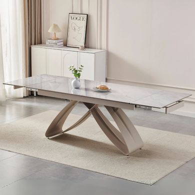 Стіл розкладний MEBEL ELITE LUIGI 160(240)х90 см Сірийм мармур/кашемір фотографія