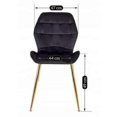 Стул бархатный MEBEL ELITE LUCKY Velvet Черный/ Золотой фотография