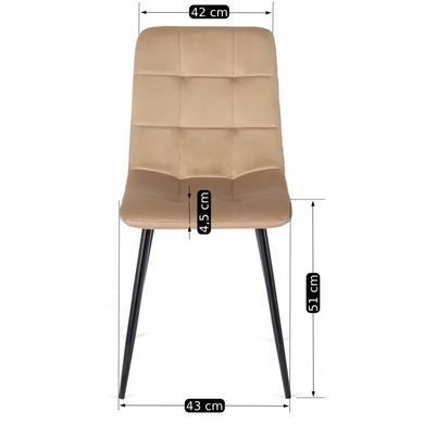 Стул бархатный MEBEL ELITE PERU Velvet, Бежевый фотография