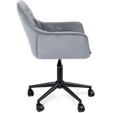 Стілець офісний поворотний оксамитовий MEBEL ELITE MILAN 2 Velvet Сірий / Чорний фотографія