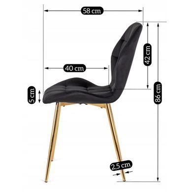 Стул бархатный MEBEL ELITE LUCKY Velvet Черный/ Золотой фотография