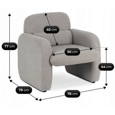 Крісло MEBEL ELITE TOGO Сірий Букле фотографія