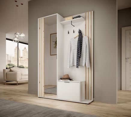 Прихожая с зеркалом Perfect Home Нелли / Nelly Белый/дуб артизан фотография