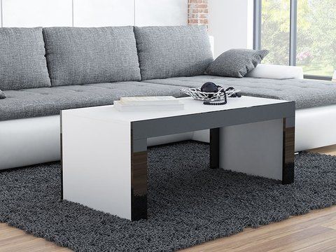 Журнальний столик TESS 120x60 Cama Білий Мат / Чорний Глянець фотографія